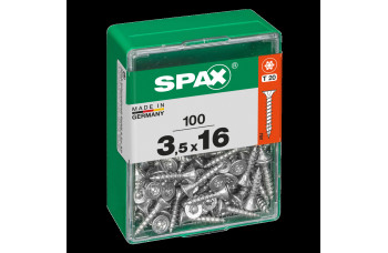 SPAX SPAANPLAATSCHROEF 3,5X16 MM VOLDRAAD VZ PK TORX T20 DOOS 100 ST.