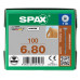 SPAX HI.FORCE SCHROEF 6X80 MM DEELDR VZ TELLERKOP TORX T30 DS 100 ST.