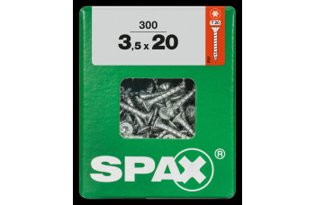 SPAX SPAANPLAATSCHROEF 3,5X20 MM VOLDRAAD VZ PK TORX T20 DOOS 300 ST.