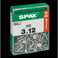 SPAX SPAANPLAATSCHROEF 3X12 MM VOLDRAAD VZ PK TORX T10 DOOS 100 ST.