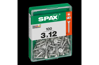 SPAX SPAANPLAATSCHROEF 3X12 MM VOLDRAAD VZ PK TORX T10 DOOS 100 ST.