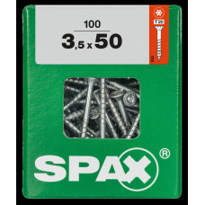 SPAX SPAANPLAATSCHROEF 3,5X50 MM DEELDRAAD VZ PK TORX T20 DOOS 100 ST.