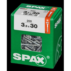 SPAX SPAANPLAATSCHROEF 3,5X30 MM DEELDRAAD VZ PK TORX T20 DOOS 200 ST.