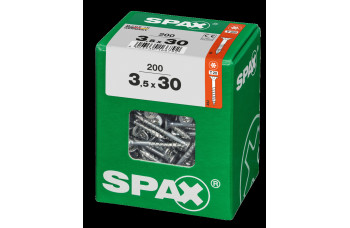 SPAX SPAANPLAATSCHROEF 3,5X30 MM DEELDRAAD VZ PK TORX T20 DOOS 200 ST.