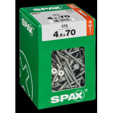 SPAX SPAANPLAATSCHROEF 4,5X70 MM DEELDRAAD VZ PK TORX T20 DOOS 175 ST.