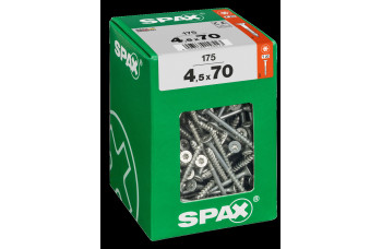 SPAX SPAANPLAATSCHROEF 4,5X70 MM DEELDRAAD VZ PK TORX T20 DOOS 175 ST.