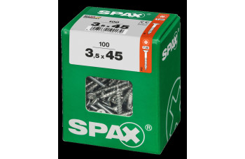 SPAX SPAANPLAATSCHROEF 3,5X45 MM DEELDRAAD VZ PK TORX T20 DOOS 100 ST.