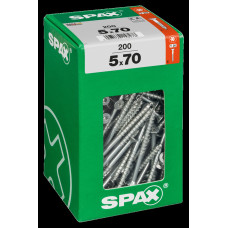 SPAX SPAANPLAATSCHROEF 5X70 MM DEELDRAAD VZ PK TORX T20 DOOS 200 ST.