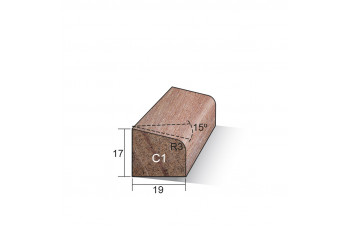 MERANTI GLASLAT C1 17-19 MM GEVINGERLAST 80 MU WIT GEGROND L=4600