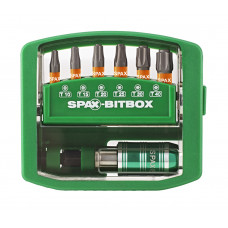 SPAX-BITBOX PLUS 6 BITS T10, T15, T20, T25, T30 T40 BITHOUDER DOOS