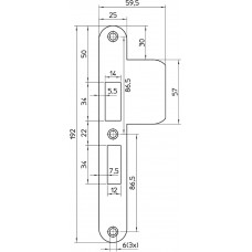 NEMEF SLUITPLAAT VERLENGD VP 4119/17 LS AFGEROND RVS