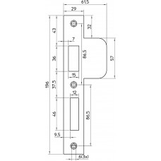 NEMEF SLUITPLAAT VERLENGD VP 4139/17 RS RVS