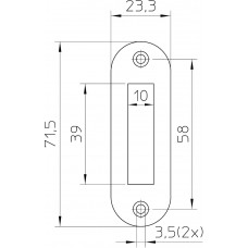 NEMEF SLUITPLAAT P 1256/17 L+R AFGEROND RVS KASTSLOT