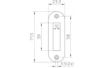 NEMEF SLUITPLAAT P 1256/17 L+R AFGEROND RVS KASTSLOT