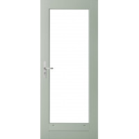 WEEKAMP STAPELDORPELDEUR WK042 83 X 2115 CM DEURDIKTE 38 MM BORSTWERINGHOOGTE 244 MM FSC® HARDWOOD VOL GEVINGERLAST GEGROND RAL 7035 VENTILATIESLEUVEN ISOGLASLATTEN