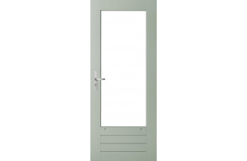 WEEKAMP STAPELDORPELDEUR WK044 83 X 2015 CM DEURDIKTE 38 MM BORSTWERINGHOOGTE 454 MM FSC® HARDWOOD VOL GEVINGERLAST GEGROND RAL 7035 VENTILATIESLEUVEN ISOGLASLATTEN