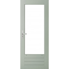 WEEKAMP STAPELDORPELDEUR WK044XL 93 X 234 CM DEURDIKTE 38 MM BORSTWERINGHOOGTE 479 MM FSC® HARDWOOD VOL GEVINGERLAST GEGROND RAL 7035 VENTILATIESLEUVEN ISOGLASLATTEN