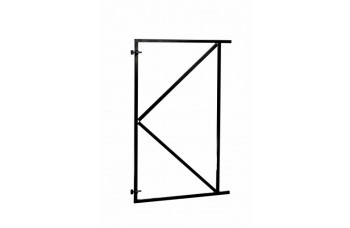 VERSTELBAAR POORTFRAME ZWART GEPOEDERCOAT 100 X 155 CM 2 OPHANG PUNTEN