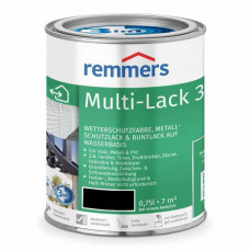 REMMERS MULTI-LAK 3IN1 RAL 9005 ZWART 0.75 LTR WATERBASIS