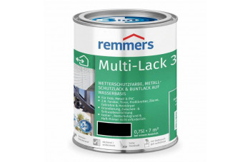 REMMERS MULTI-LAK 3IN1 RAL 9005 ZWART 0.75 LTR WATERBASIS