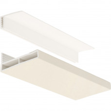 FLORENCE PLAFONDPLINT 35X6MM 2-DELIG CREMI L= 2700 MM